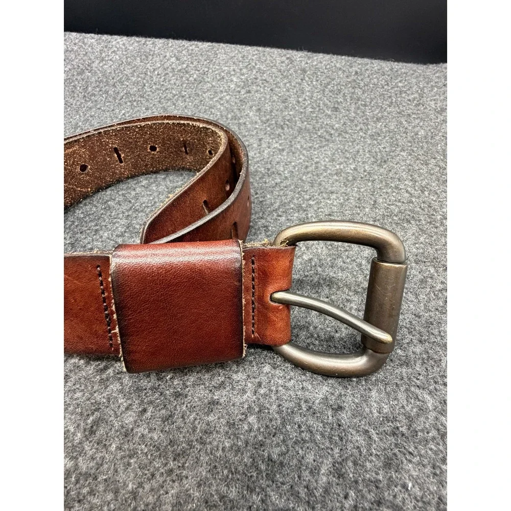 Fossil Leather Belt O-Ring Detail Small Brown Women
